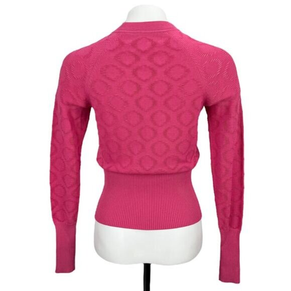 KAREN MILLEN Cardigan Zip Sweater Sz XS Pink - Picture 2 of 6